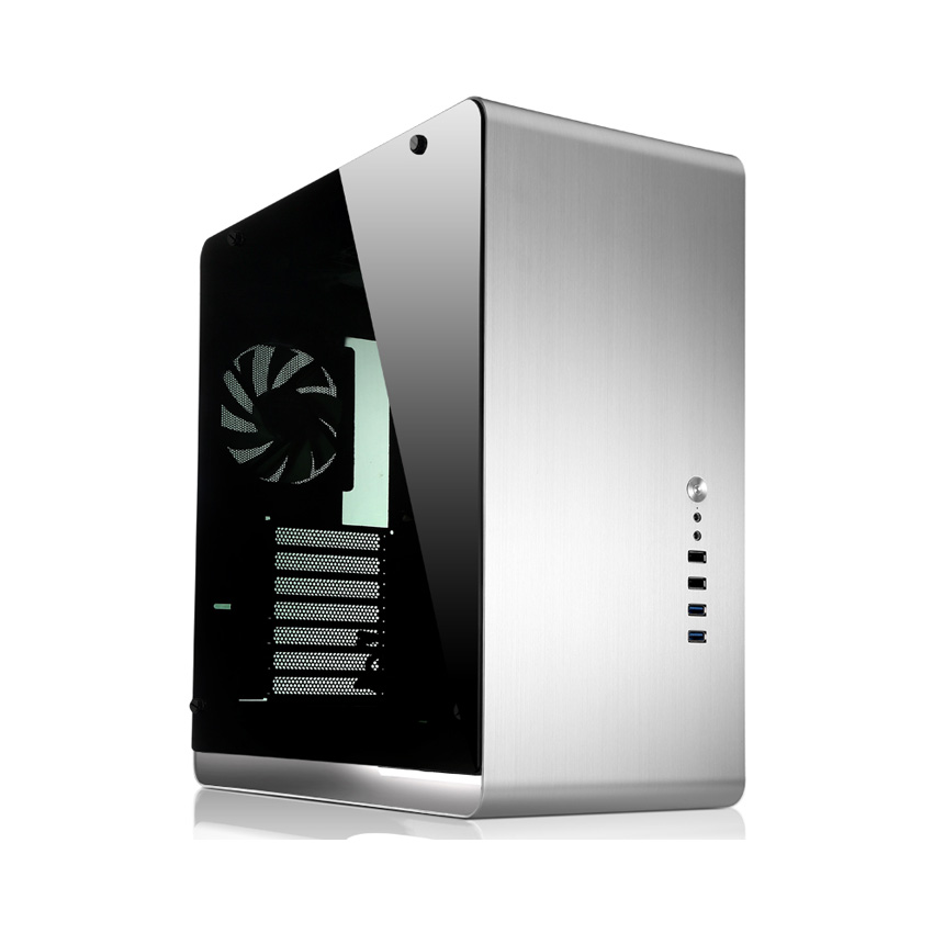Vỏ case Jonsbo UMX4 Silver Tempered Glass (Mid Tower/Màu Bạc)
