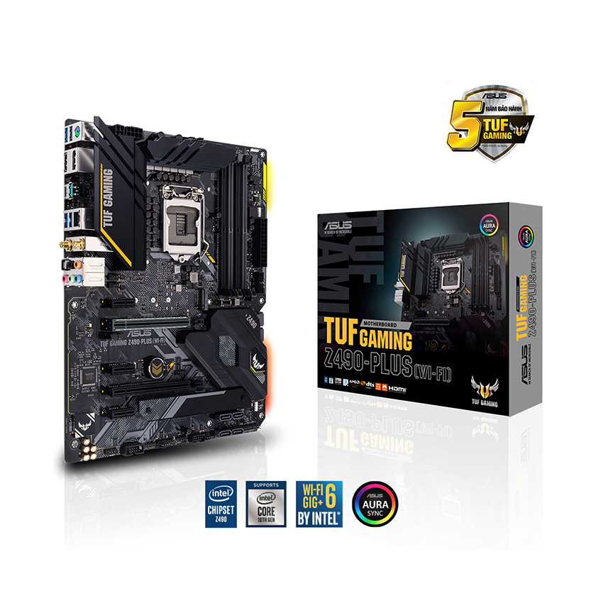 Mainboard ASUS TUF Gaming Z490-PLUS (WI-FI) (Intel Z490, Socket 1200, ATX, 4 khe RAM DDR4)