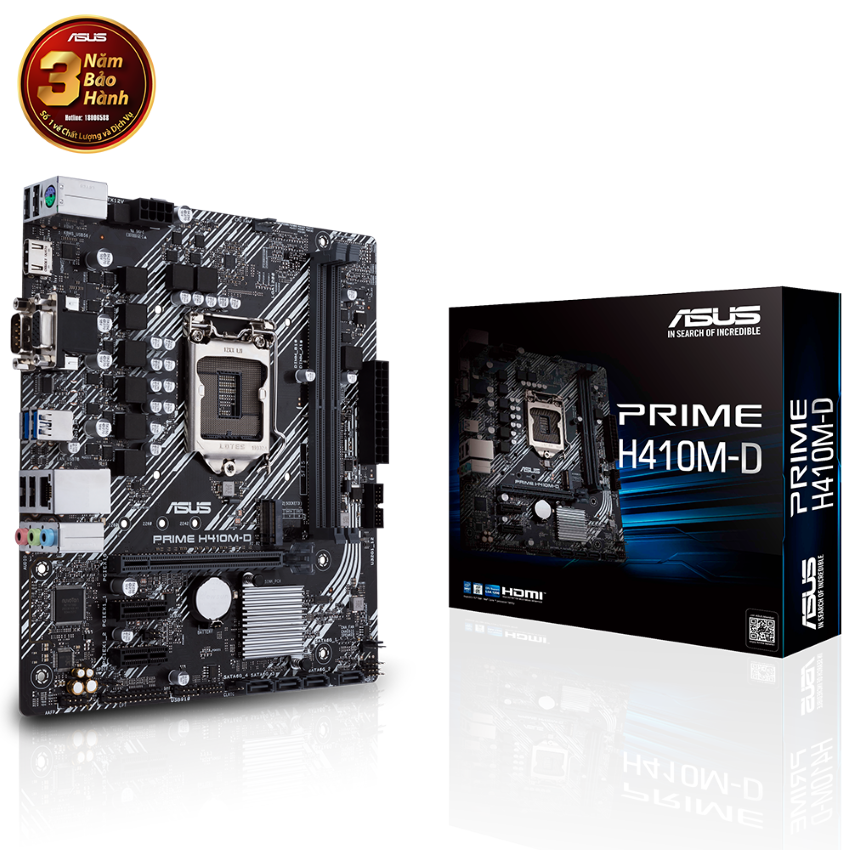 Mainboard ASUS PRIME H410M-D (Intel H410, Socket 1200, m-ATX, 2 khe Ram DDR4)